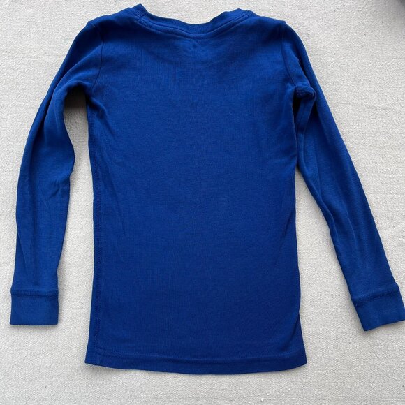 Primary Organic Long-Sleeve PJ Top & Pants, "Cobalt" Blue, Size 4-5, GUC - Picture 3 of 13